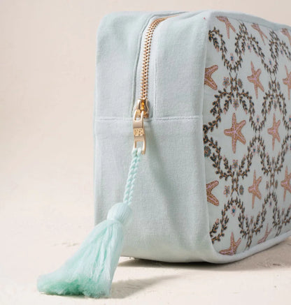Starfish Garden Velvet Wash Bag