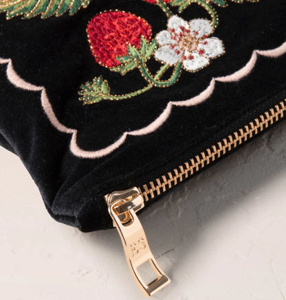 Strawberries Velvet Everyday Pouch