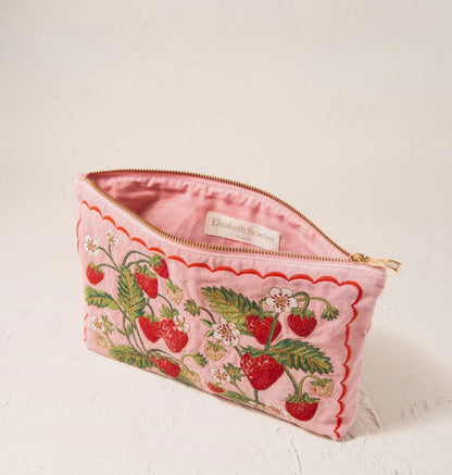 Strawberries Velvet Everyday Pouch