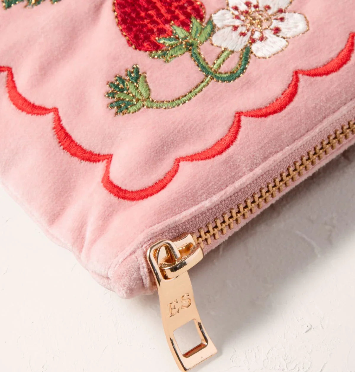Strawberries Velvet Everyday Pouch