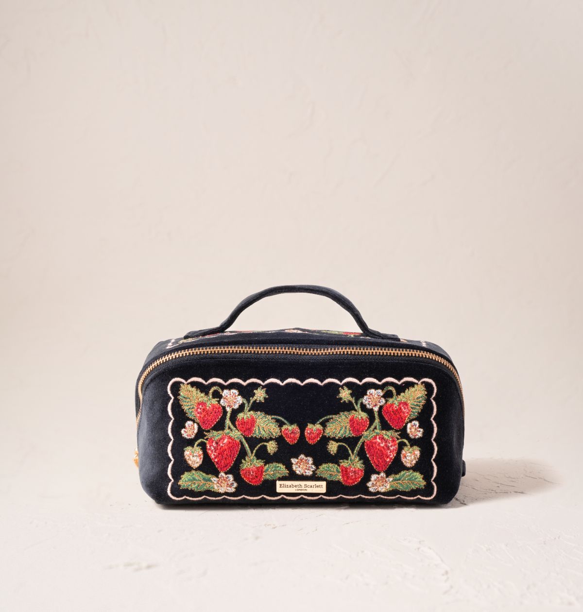 Strawberries Open Flat Makeup Bag