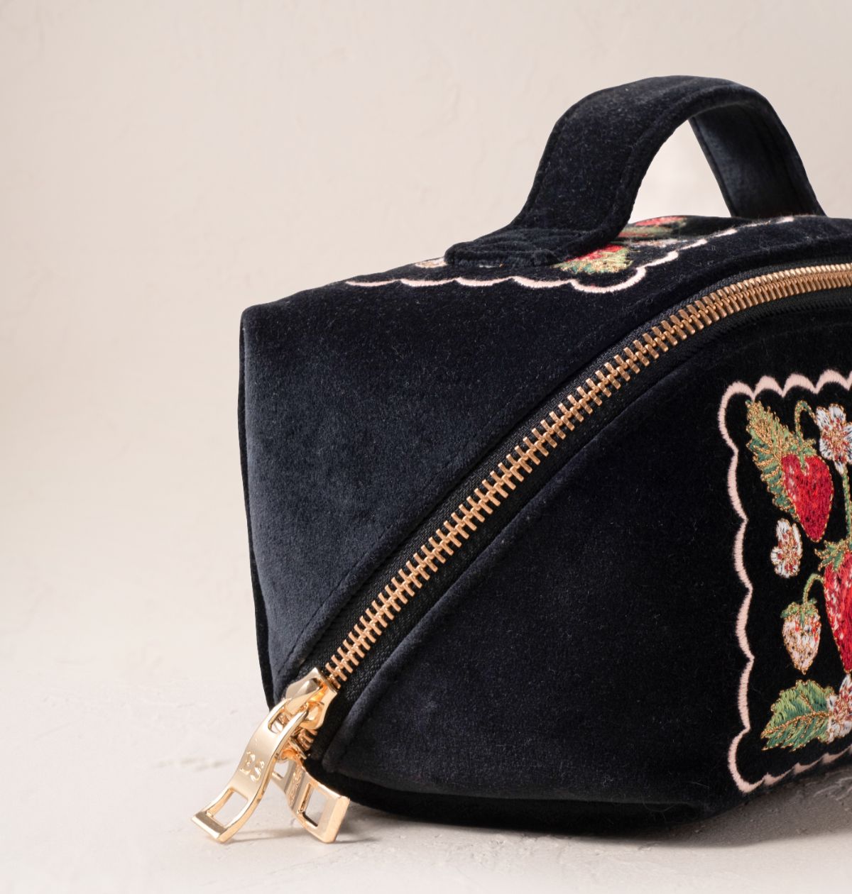 Strawberries Open Flat Makeup Bag