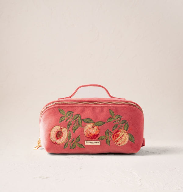 Summer Peach Open Flat Makeup Bag