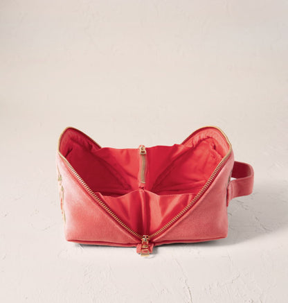 Summer Peach Open Flat Makeup Bag