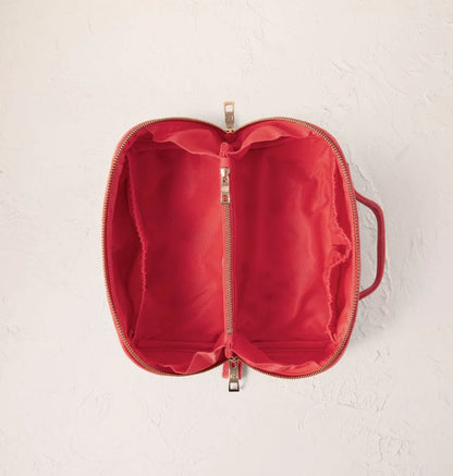 Summer Peach Open Flat Makeup Bag