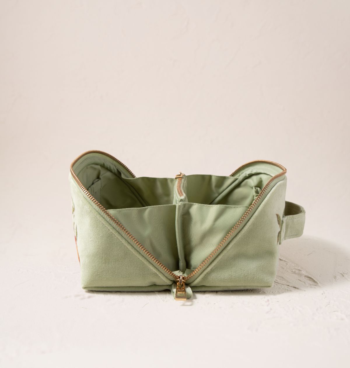 Summer Peach Open Flat Makeup Bag