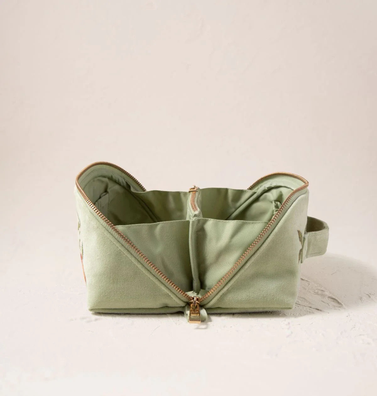 Summer Peach Open Flat Makeup Bag