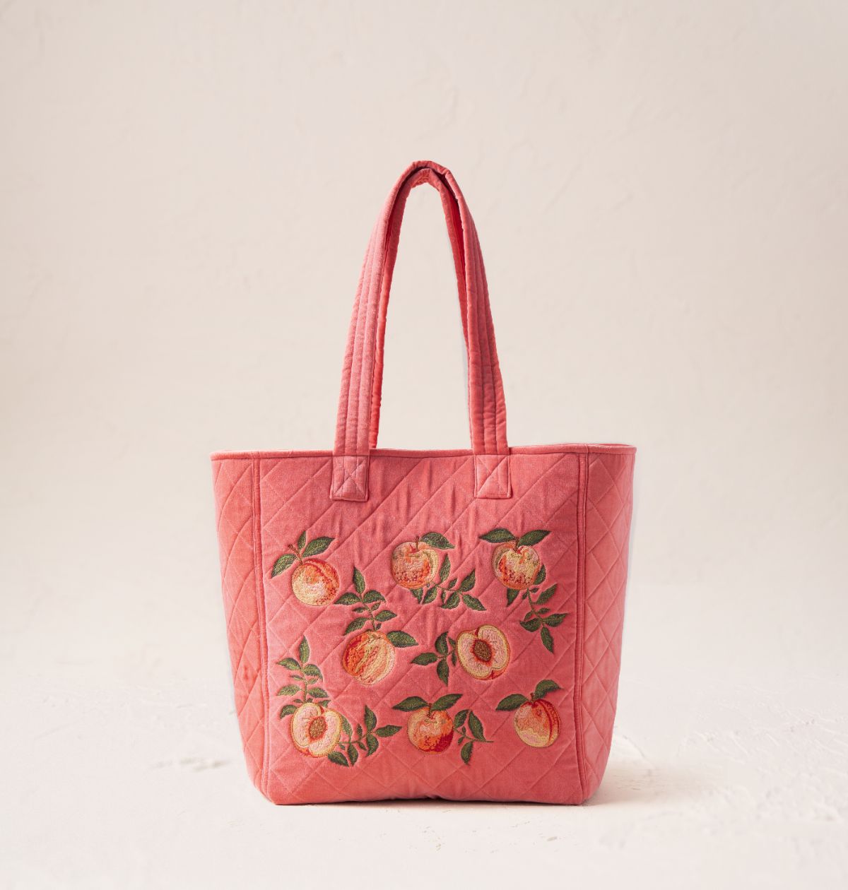 Summer Peach Velvet Tote