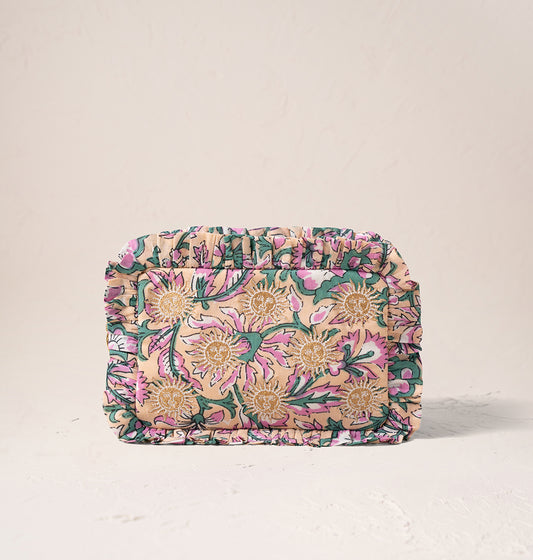 Sun Goddess Cotton Rebirth Frill Makeup Bag - Pink