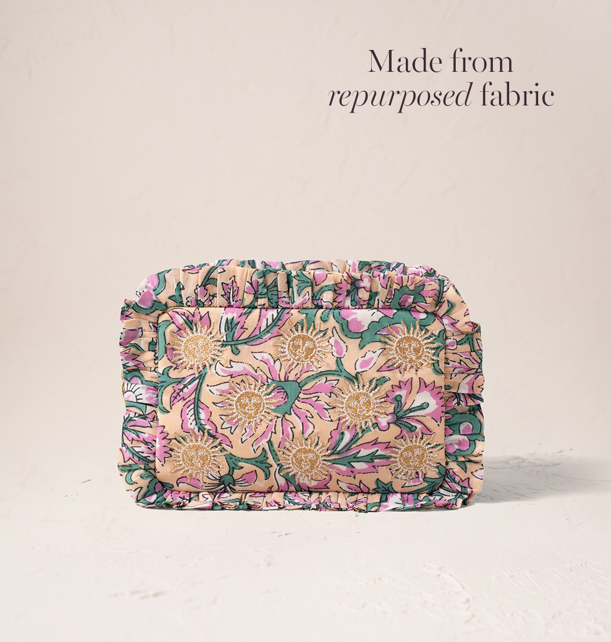 Sun Goddess Cotton Rebirth Frill Makeup Bag