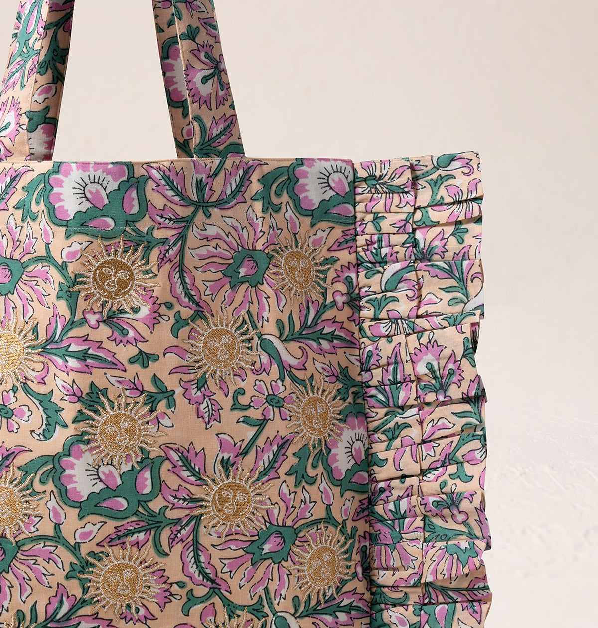 Sun Goddess Cotton Rebirth Frill Tote