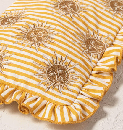 Sun Goddess Stripe Printed Frill Pouch