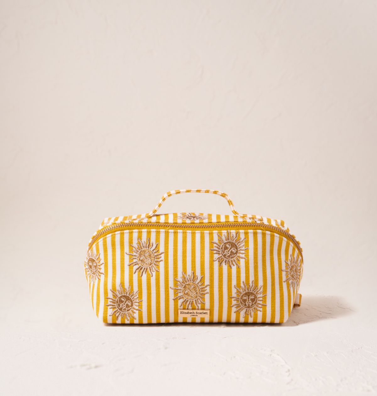 Sun Goddess Stripe Printed Open Flat Makeup Bag