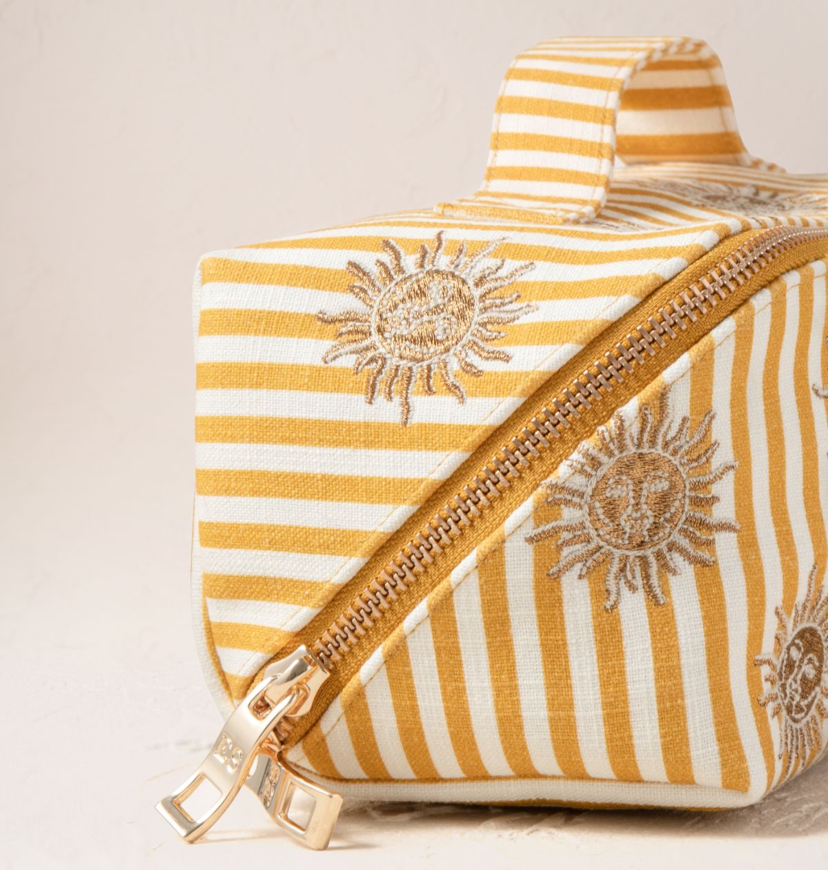 Sun Goddess Stripe Printed Open Flat Makeup Bag