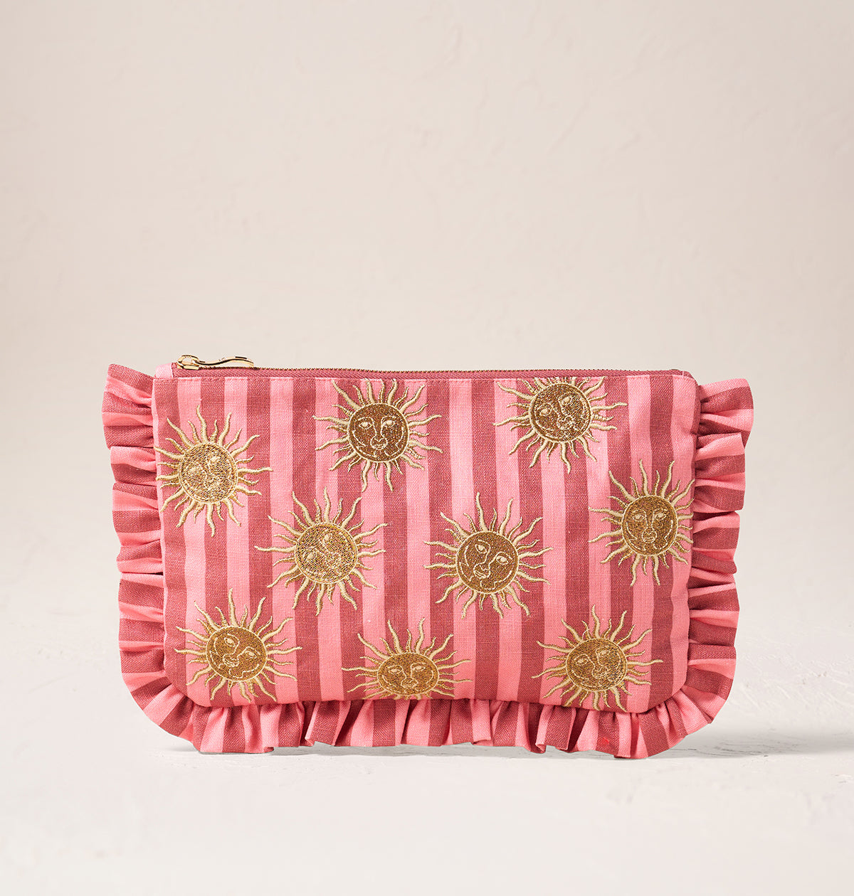 Sun Goddess Striped Frill Pouch