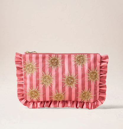 Sun Goddess Striped Frill Pouch