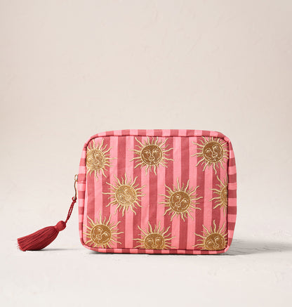 Sun Goddess Striped Wash Bag
