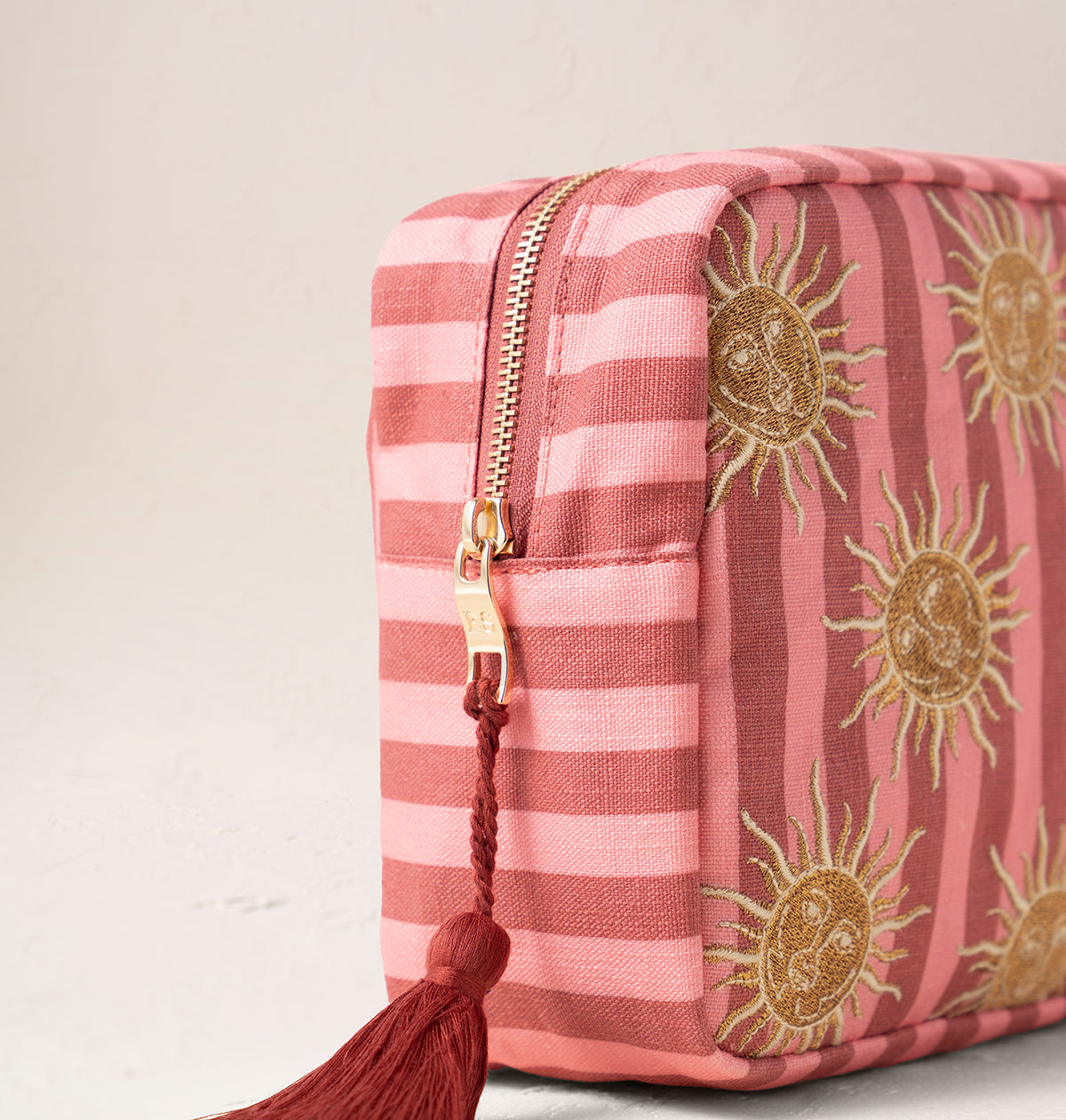 Sun Goddess Striped Wash Bag
