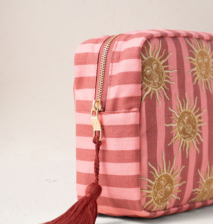 Sun Goddess Striped Wash Bag