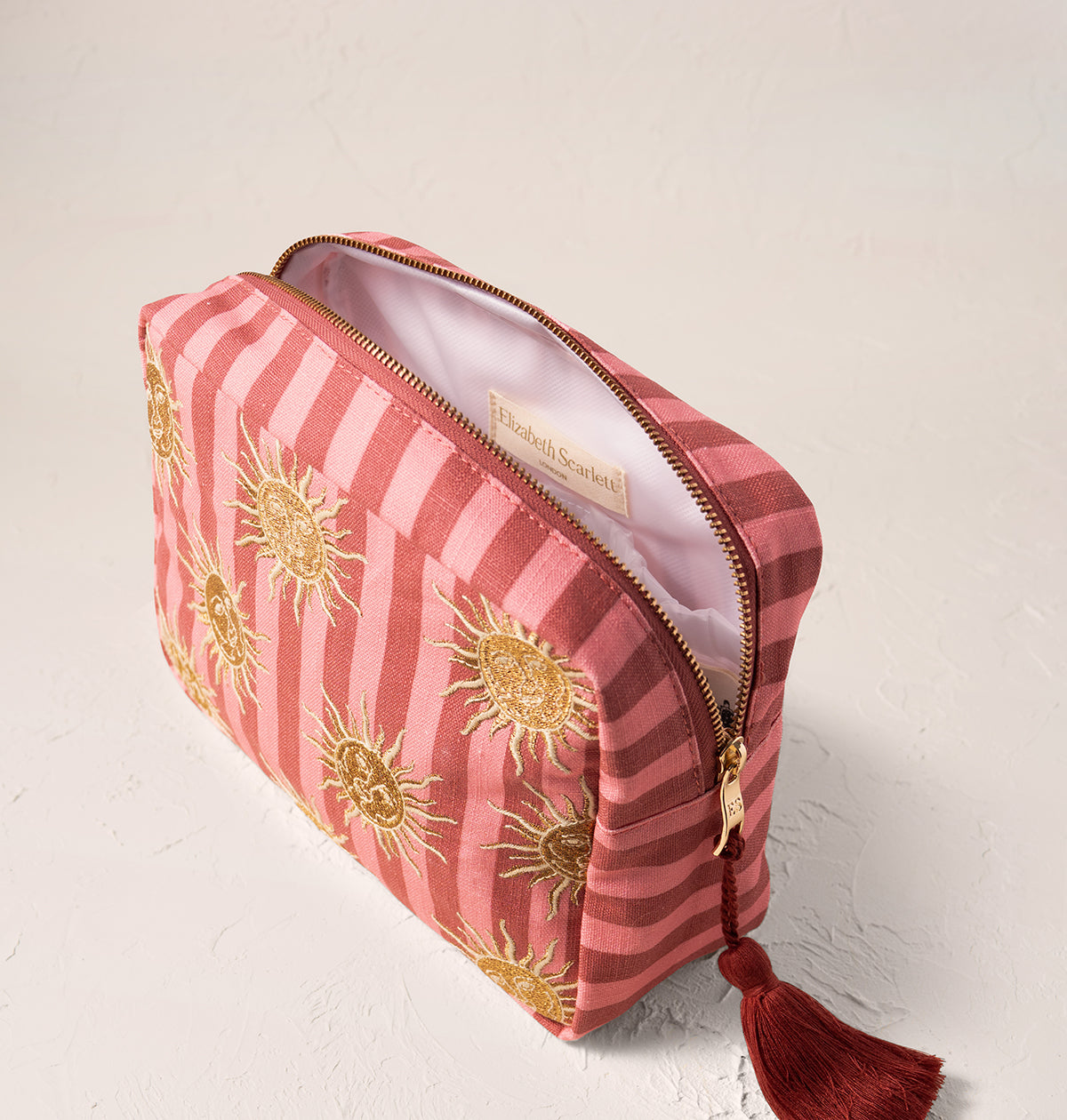 Sun Goddess Striped Wash Bag