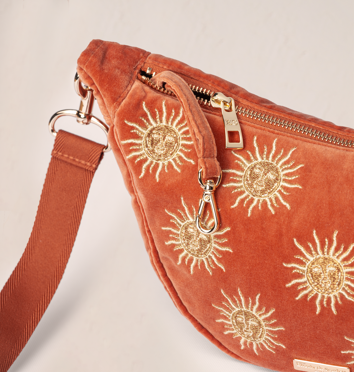 Sun Goddess Velvet Crossbody Sling Bag