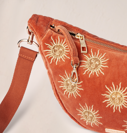 Sun Goddess Velvet Crossbody Sling Bag