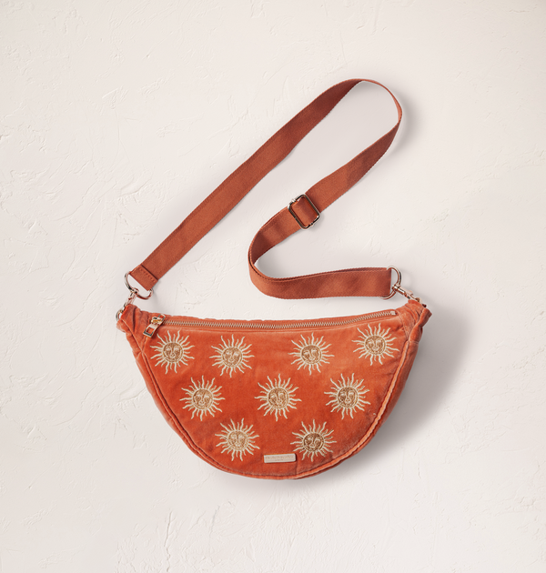 Sun Goddess Velvet Crossbody Sling Bag