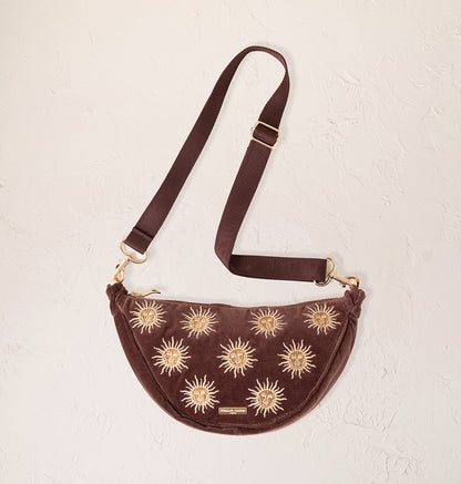 Sun Goddess Velvet Crossbody Sling Bag