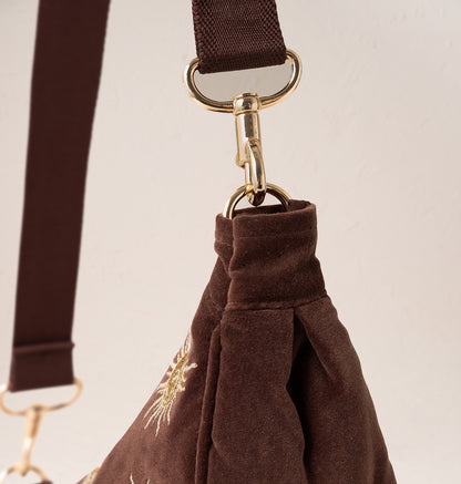 Sun Goddess Velvet Crossbody Sling Bag