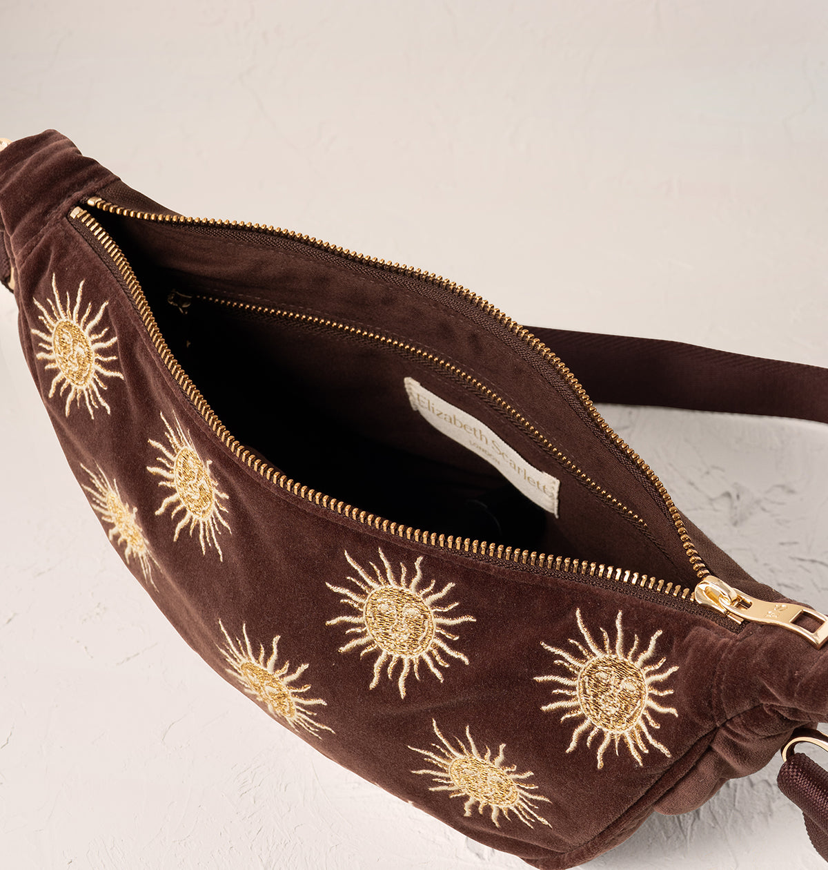 Sun Goddess Velvet Crossbody Sling Bag