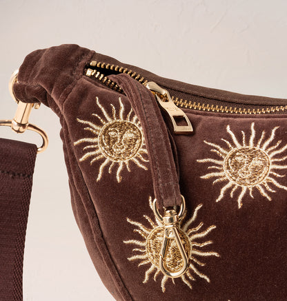 Sun Goddess Velvet Crossbody Sling Bag