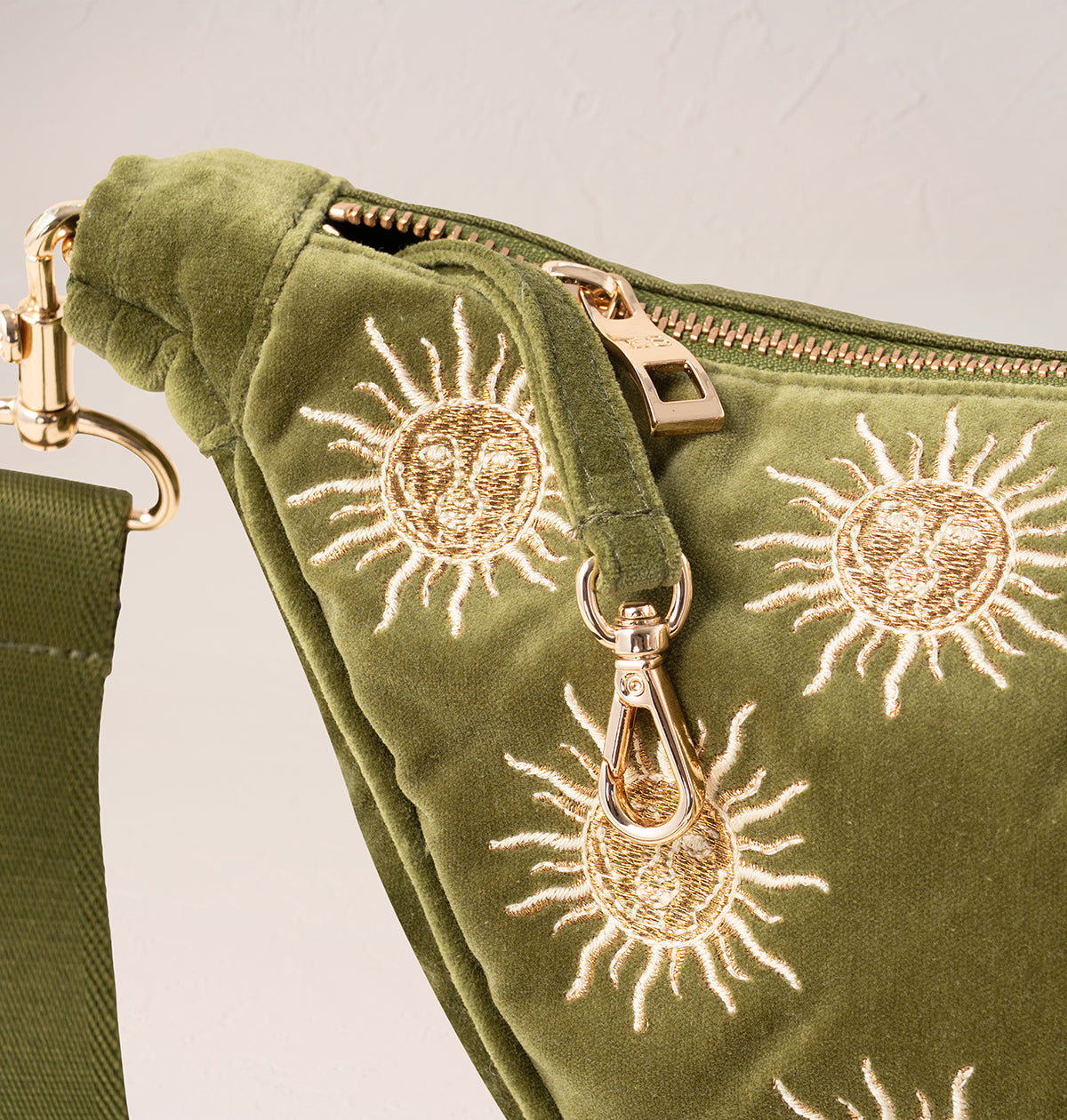 Sun Goddess Velvet Crossbody Sling Bag