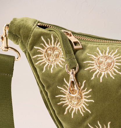 Sun Goddess Velvet Crossbody Sling Bag