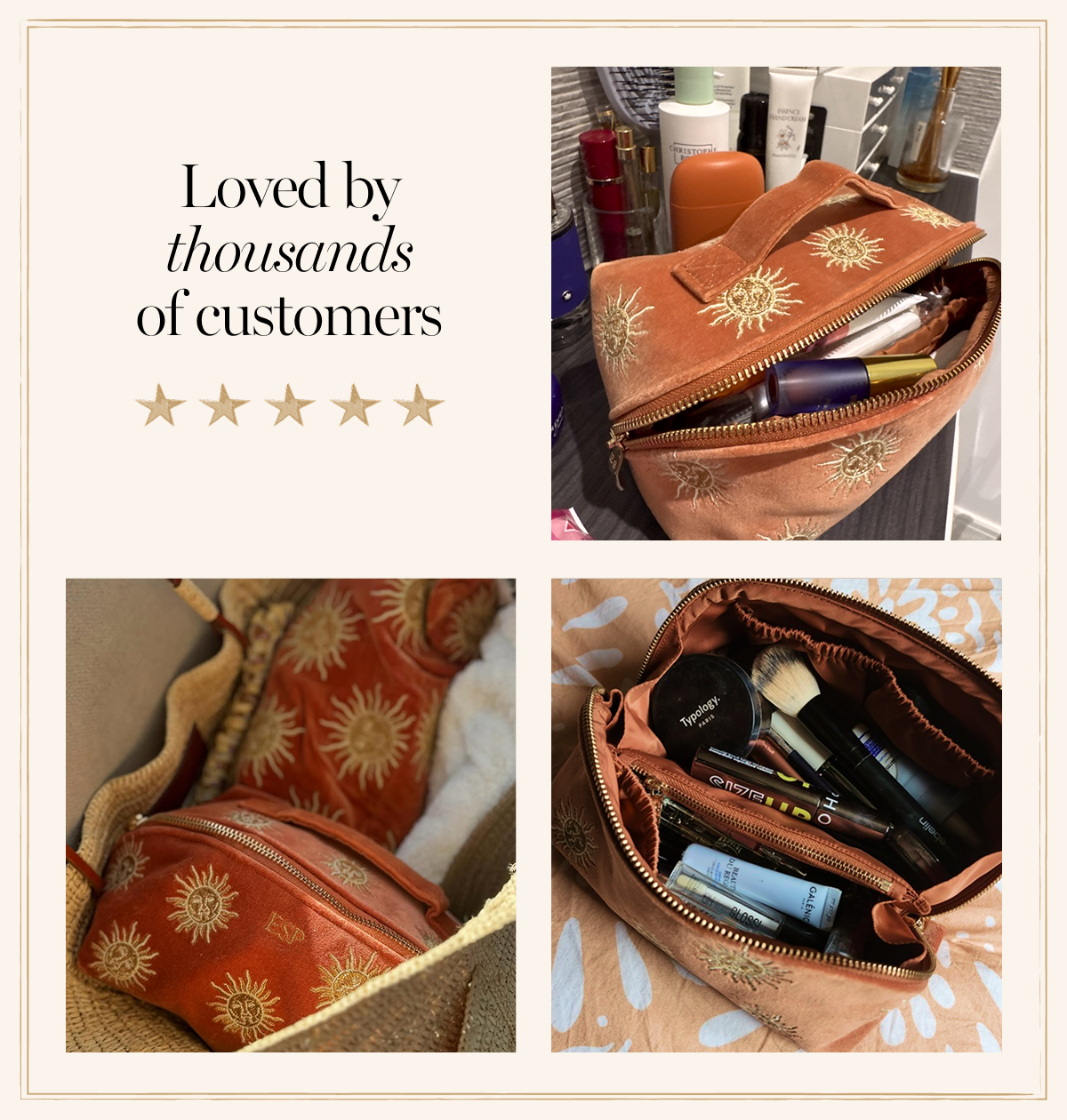 Sun Goddess Open Flat Makeup Bag