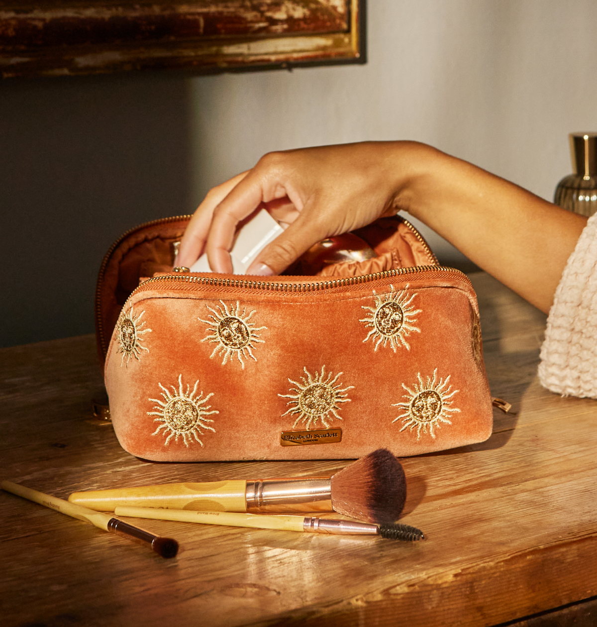 Sun Goddess Open Flat Makeup Bag