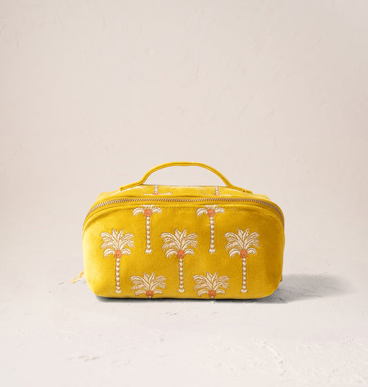 Sunrise Palms Open Flat Makeup Bag