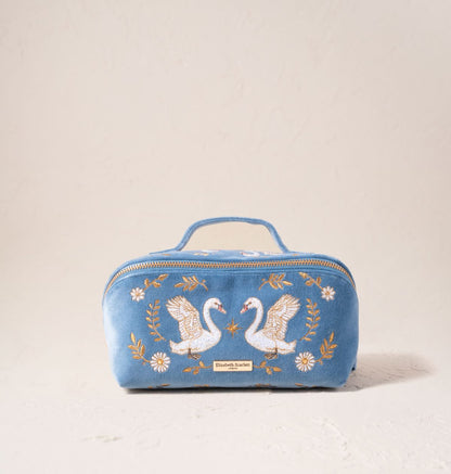 Swan Garden Open Flat Makeup Bag