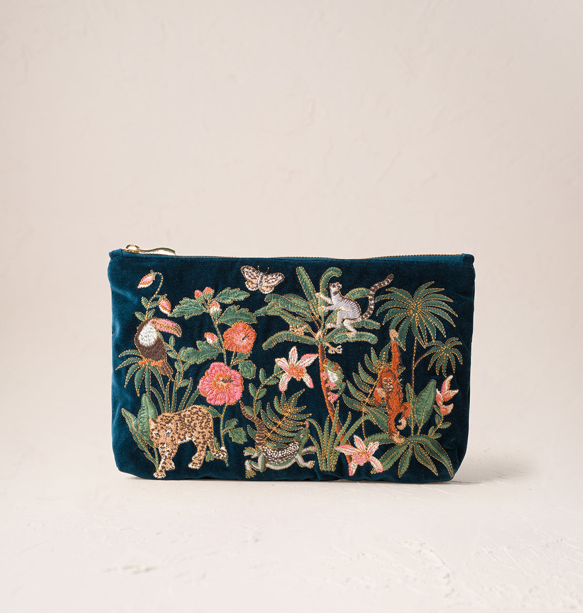 Elizabeth Scarlett 花柄刺繍ポーチ Elizabeth Scarlett Yellow Embroidered Pouch