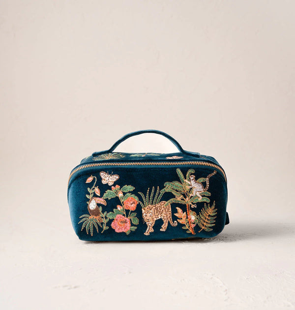 Tropical Rainforest Open Flat Makeup Bag