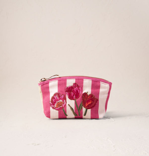Tulip Stripe Printed Coin Purse