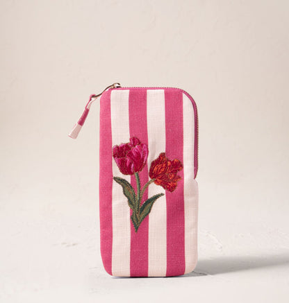 Tulip Stripe Printed Glasses Case