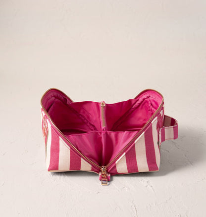 Tulip Stripe Printed Open Flat Makeup Bag