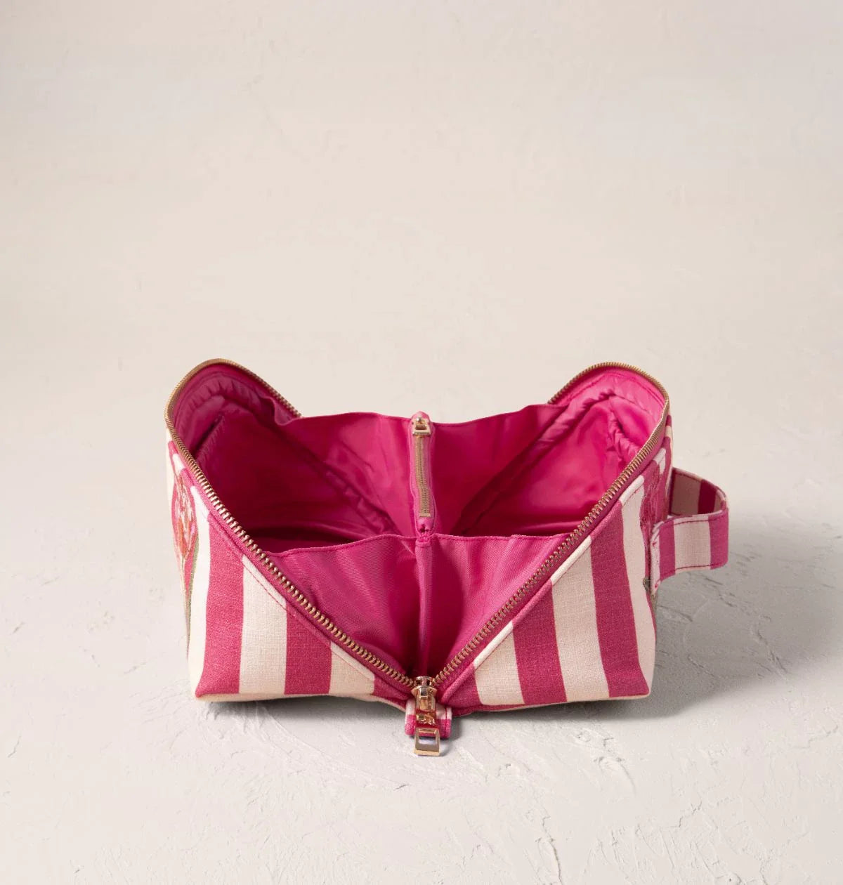 Tulip Stripe Printed Open Flat Makeup Bag