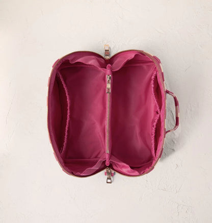 Tulip Stripe Printed Open Flat Makeup Bag