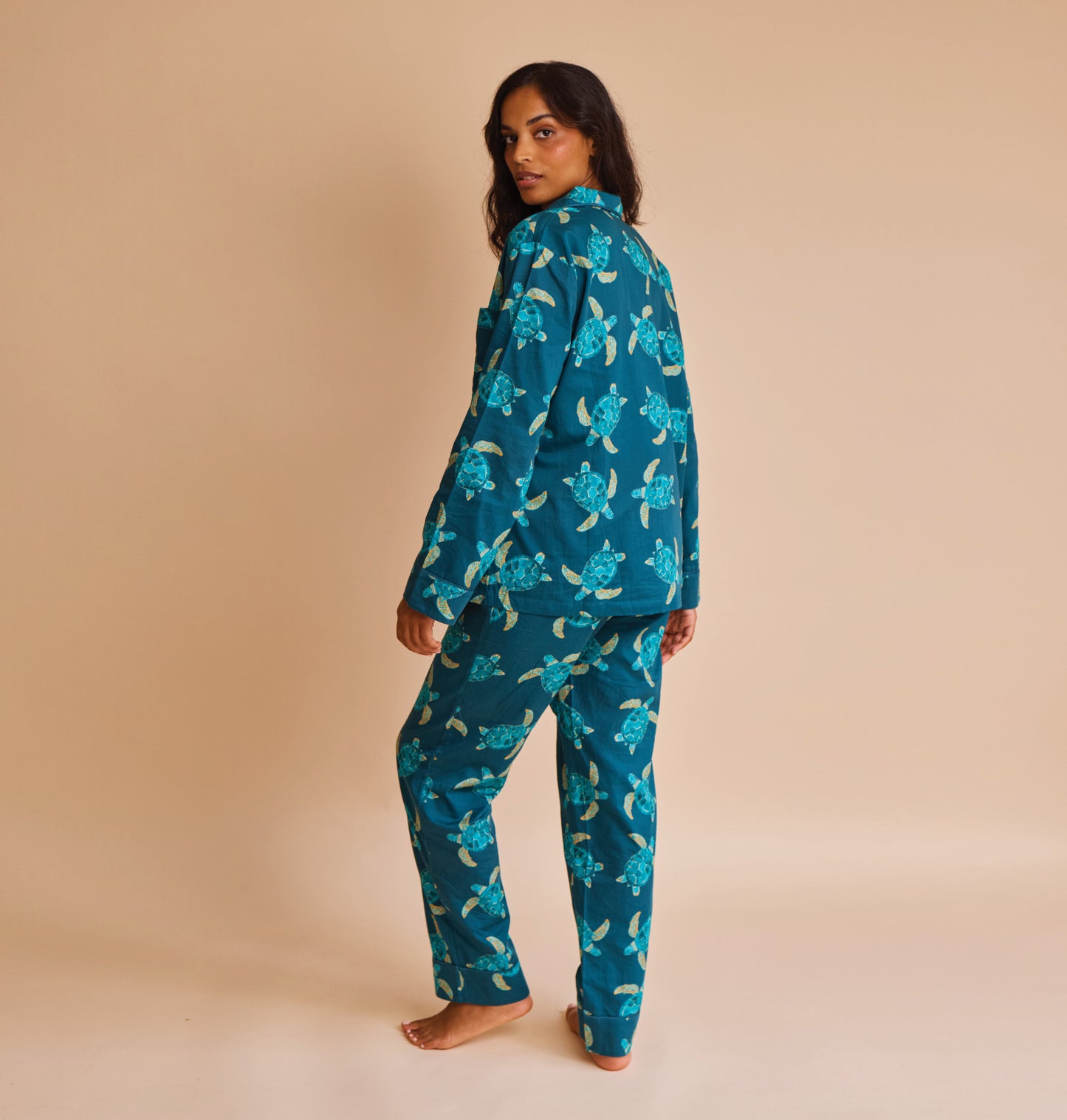 Cotton Sateen Turtle Pajamas