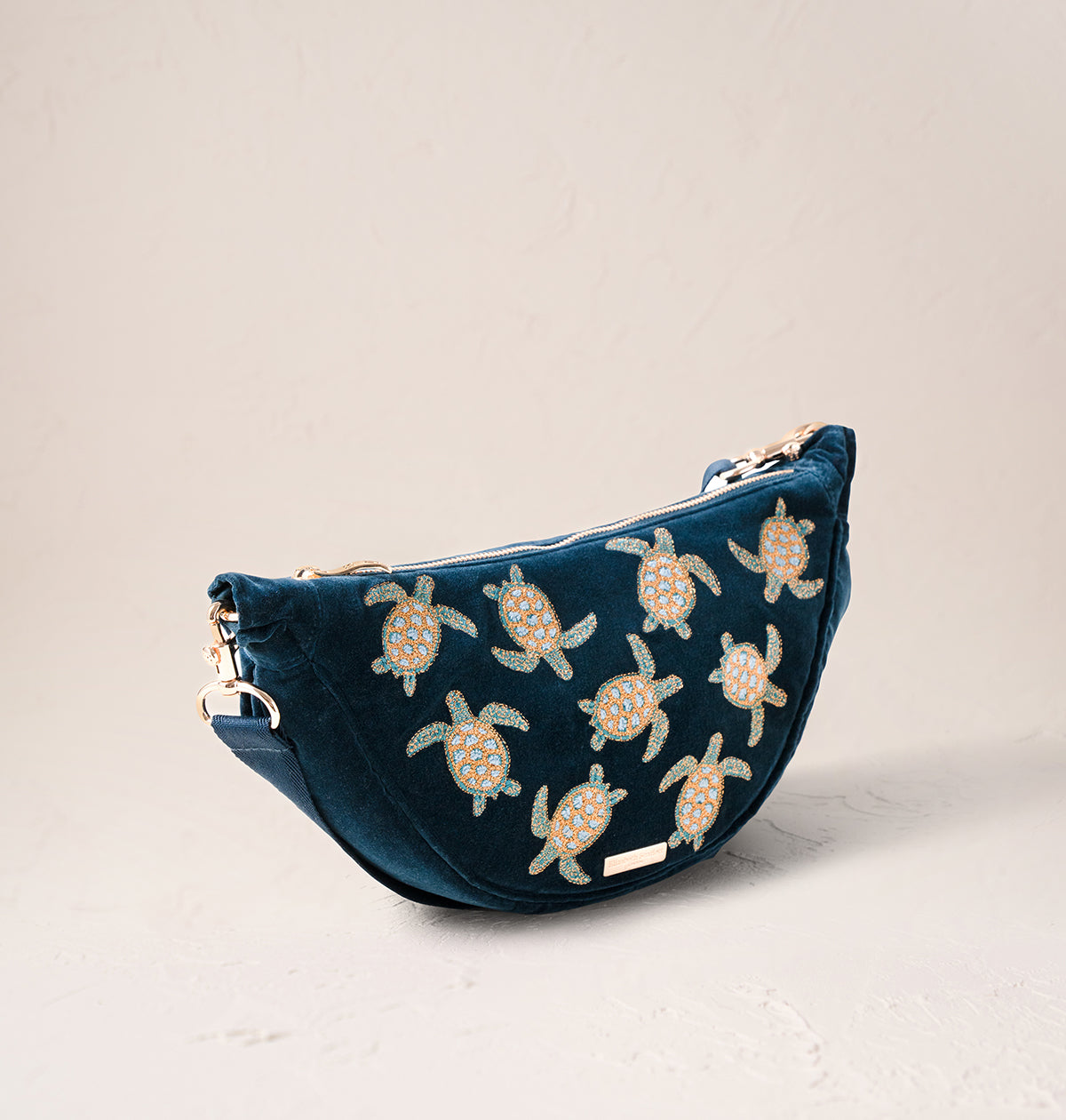 Turtle Conservation Velvet Crossbody Sling Bag