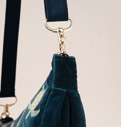 Turtle Conservation Velvet Crossbody Sling Bag