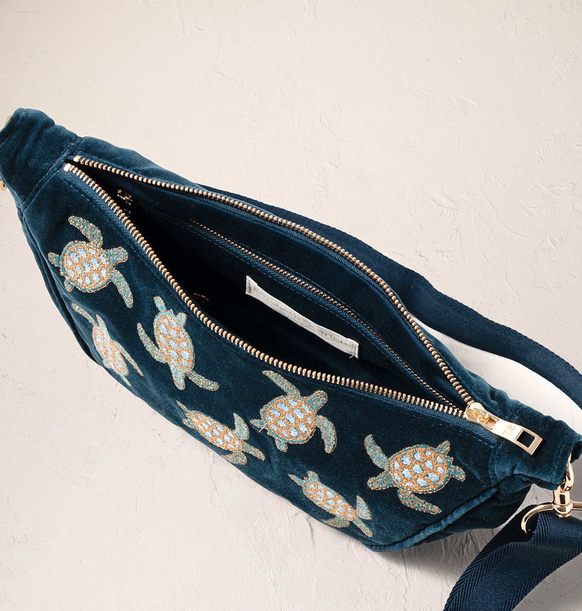 Turtle Conservation Velvet Crossbody Sling Bag