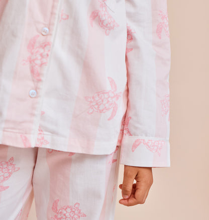 Kids' Cotton Sateen Turtle Pajamas
