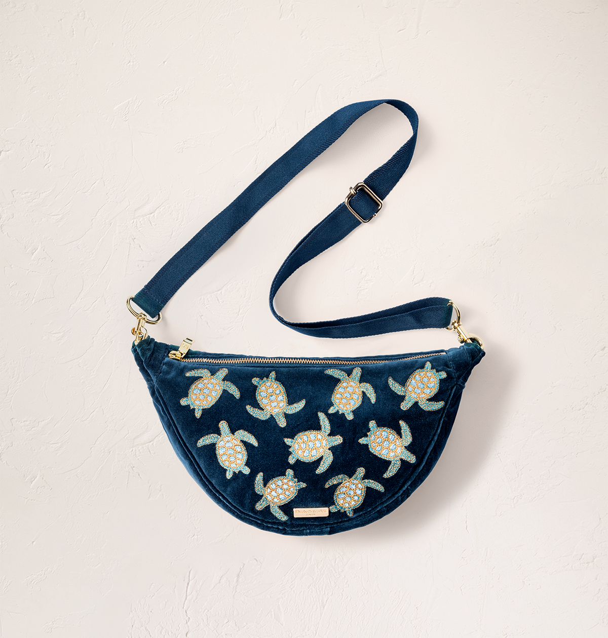 Turtle Conservation Velvet Crossbody Sling Bag